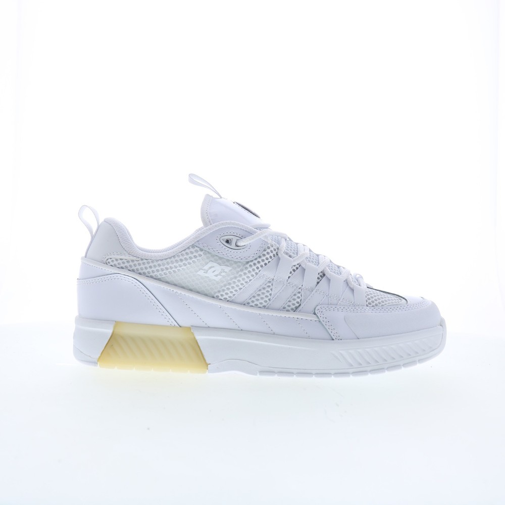 DC Lucien DC01725101-WHT Mens White Leather Skate Inspired Sneakers Shoes