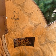Tony Lama Vintage Exotic Ostrich Patchwork Leather Cowboy Boots Size 8.5 D