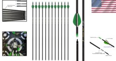 12 Pack Ambidextrous Carbon Arrows – 29 Inch with Strong TPU Vanes for Accuracy