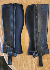 Ariat Breeze Chaps Black Leather Riding Equestrian Riding Gear #10005943 Size LS