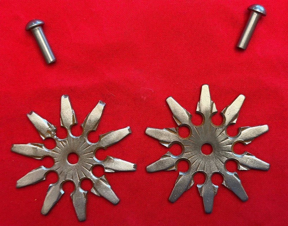 OLD STOCK 2 1/4″ Handmade 10-Point Snowflake COWBOY VAQUERO SPUR ROWELS & Pins