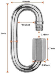 Carabiner Quick link Strap Connector Steel Chain Repair Shackle D Shape