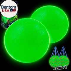Glow in the Dark Ball 2 Pack, 8.5 Inch Light up Kickball Playground Ball with 2