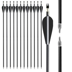 12Pcs Archery 30″ Fiberglass Arrows Spine 500 OD 8mm For Compound Recurve Bow