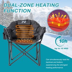 SLSY Oversized Heated Camping Chair Patio Lounge Chairs with 20000mAh Power Bank