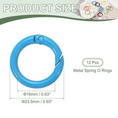 1″ Spring O Rings, Spring Snap Keyring for Handbag, 12 Pack Blue