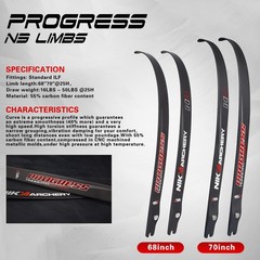NIKA ARCHERY N3 Progress Series Carbon Fiber Limb Recurve Bow Limbs 68″ 70″ @25H