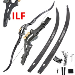 62″ ILF Archery Recurve Bow 30-60lbs Takedown 19″ Riser American Hunting Shoot