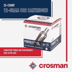 25-Count 12-Gram CO2 Cartridges for Air Rifles & Pistols – Genuine Powerlet