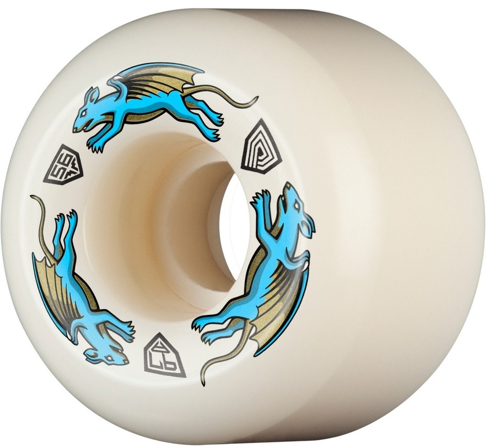 Powell Peralta Dragon Formula Nano Rats White AA2 56mm 97a Skateboard Wheels
