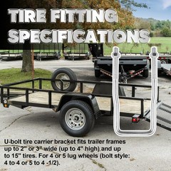U-Bolt Spare Tire Carrier Holder Bracket for Trailer Side Mount Zinc Plated