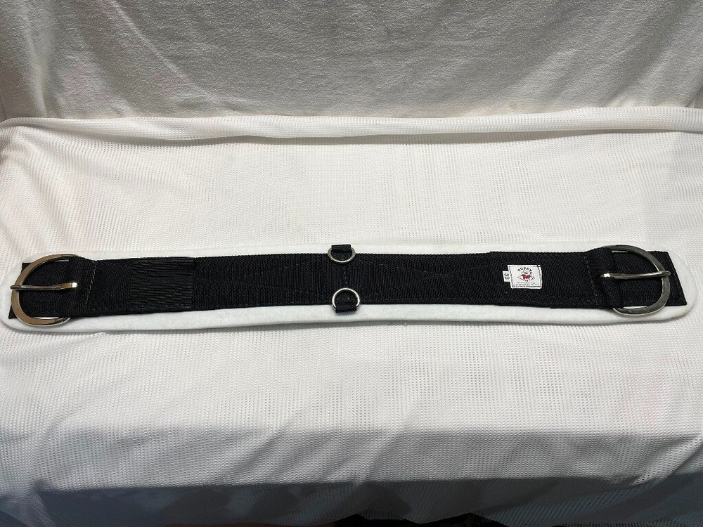 33″ Black Nylon Western Cinch, Felt Lined, – New