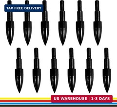 24Pcs Archery Field Points Screw-in Arrow Point 100 Grain 5/16″ Steel Field Tips