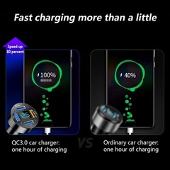 66W Fast USB Car Charger Fast Charge with Voltmeter LED Light Display Car Cha…