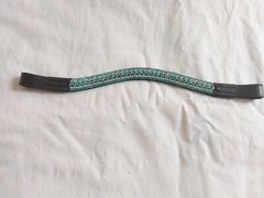 Leather 3 Row Crystal Browband for Horse With Free Shipping.