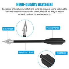 6.7» Mini Crossbow Bolts Metal 2 Blade Broadheads Pistol Survival Arrow Hunting