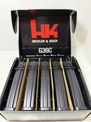 Heckler and Koch HK G36C Airsoft Box Of Five Mid Cap Magazines 6mm 140 rounds