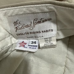 Tailored Sportsman Men’s Breeches 34 Long Beige Brown