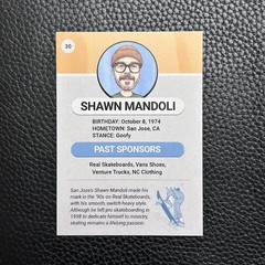 Shawn Mandoli 2026 Illustrated Skateboarding Trading Card | Real Skate 411vm