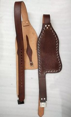 Western Leather Horse Saddle Fender Pair Tooled Replacement Fenders.