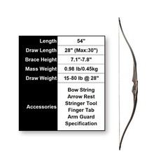 Deerseeker Archery 54″ Traditional Bow Hunting Longbow with Bamboo Core Limbs…