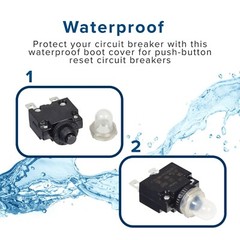 Waterproof Rubber Boot Cover for Push-Button Reset Circuit Breakers fits any AMP