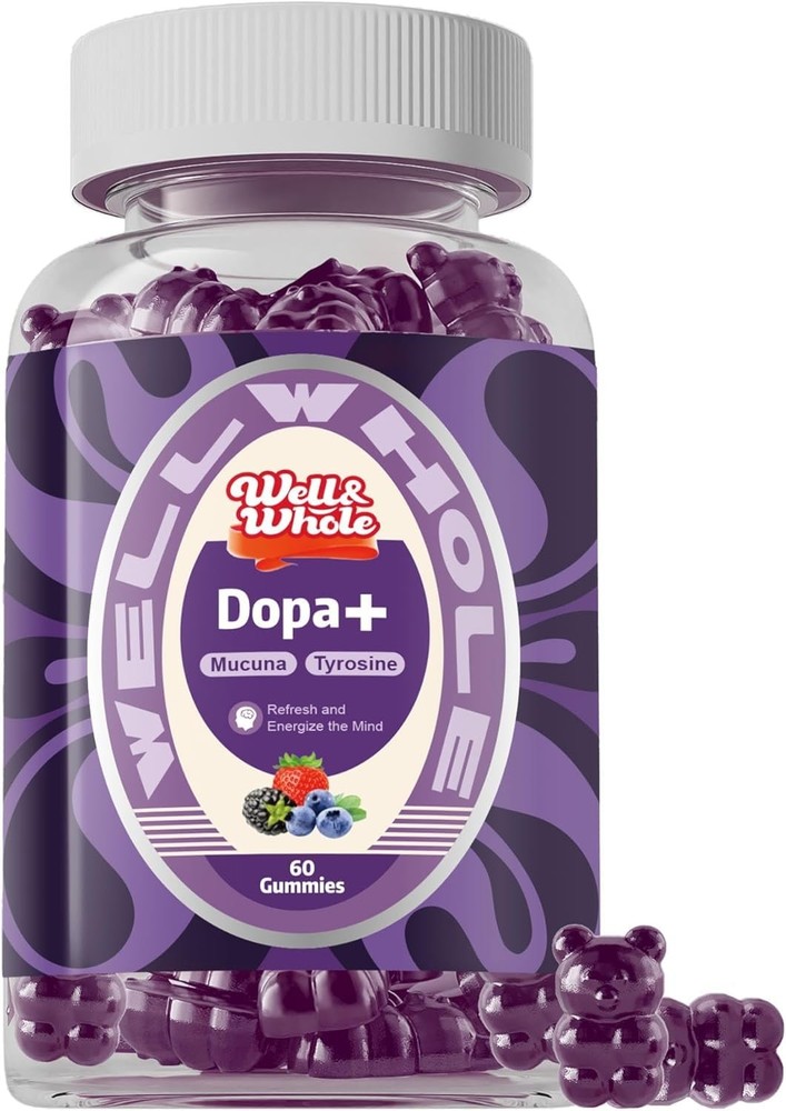 Well&Whole Dopamine Gummies – Mucuna Pruriens Supplements Gummies 500mg with L-T