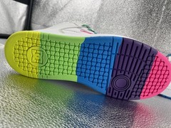 DC Unisex woman’s White Multicolor High Top Sneakers Rainbow Laces Size 10