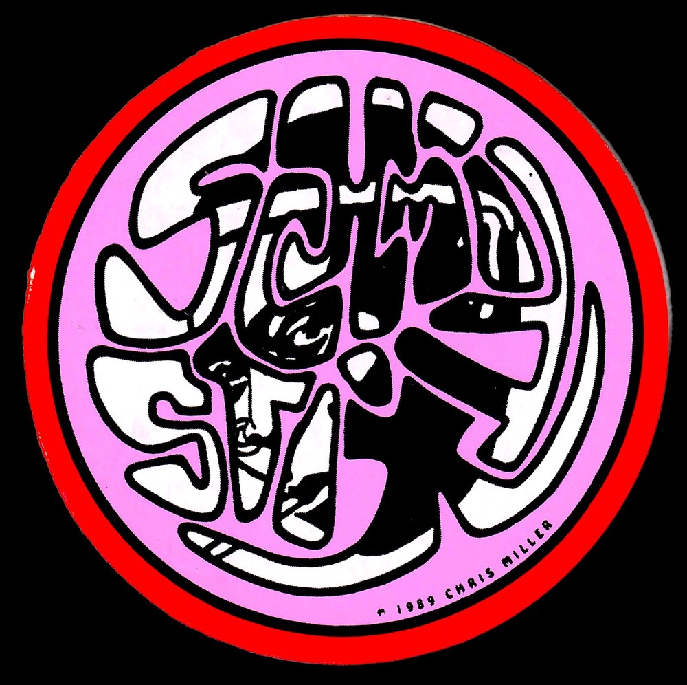 Vintage 1980’s Schmitt Stix Skateboards Chris Miller￼ Pink & Red Circle Sticker