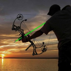 6 Pack 32 inch Bowfishing Arrows Luminous with Broadheads and Safty Slides Bo…