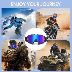 Lievermo Motorcycle Goggles Dirt Bike Goggles 2 Pack ATV Off-Road Black+clear