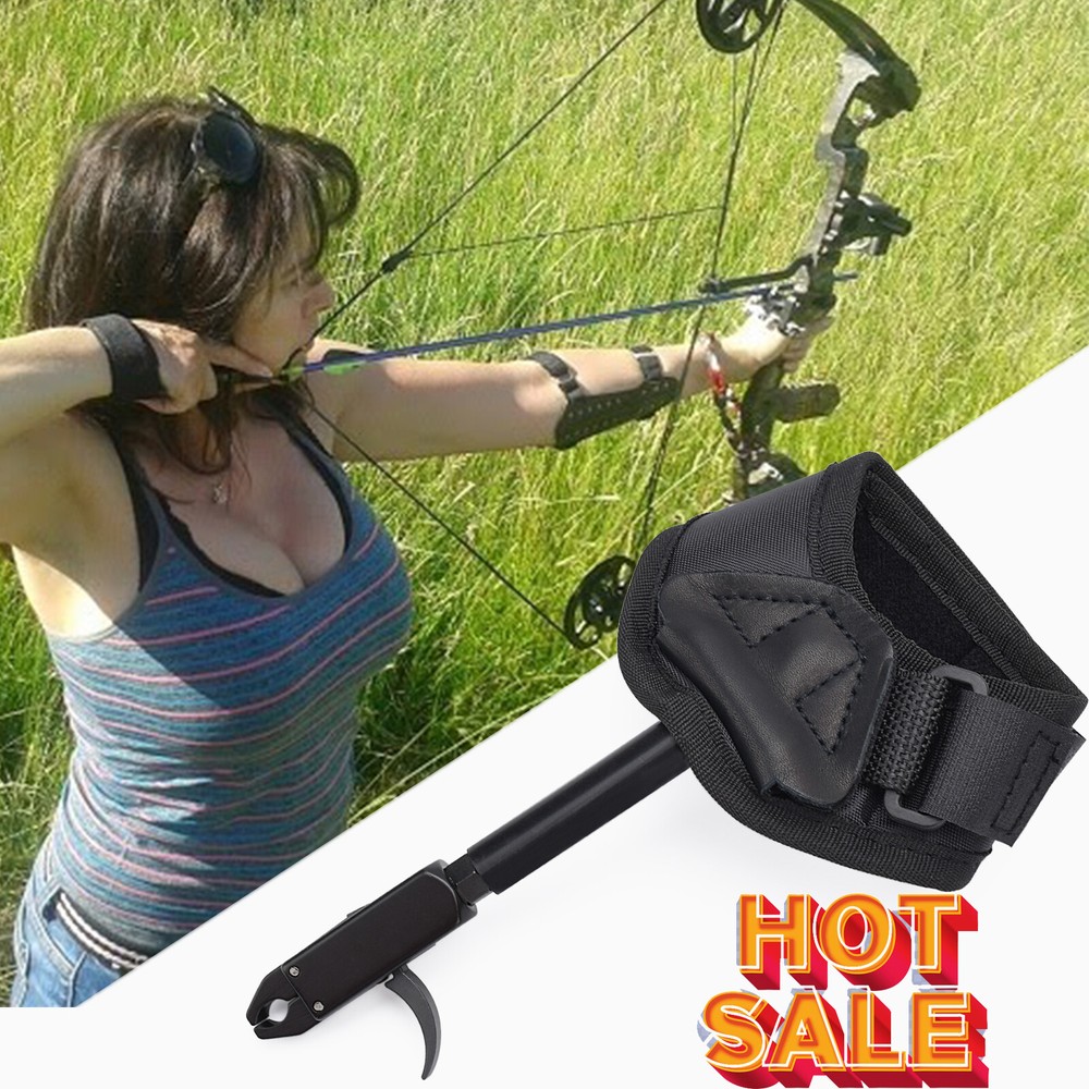 Archery Caliper Release Aid Trigger Wrist Strap Compound Bow Hunting 1PCS Black