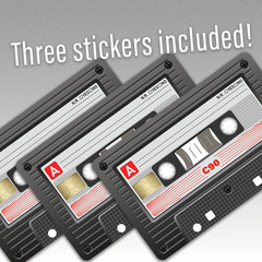 3 Pack Credit Card Skin Cassette Mix Tape Retro 80’s GenX Debit Sticker Decal