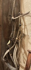 Vintage Handmade Horse Hackamore ( Bosal &Headstall) Two Rein