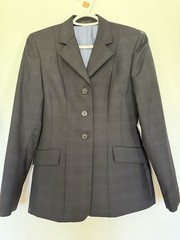 RJ Classic Women’s Navy Plaid Show Coat Jacket. Size 2R