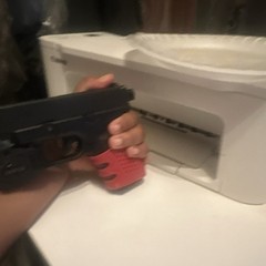 Gas Airsoft Pistol Black w/ Red Grip & GL-118 Laser/Light Attachment