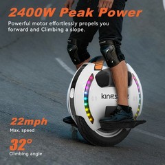 Kingsong 14DPRO Electric Unicycle With 800W Motor 420Wh Battery 18Mph 25Miles