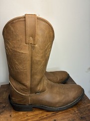 Justin Western Boots Brown Leather Upper JB1100 US 11D Men Equestrian Style