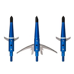 Swhacker Levi Morgan Series 2-Blade Blade-Lock Broadheads, 2.5″ Cut, Blue, 3-…