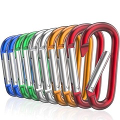 50x-200x 3″ Aluminum Carabiner D Shape Spring Clip Snap Key Hook Keychain Buckle