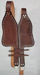 Western Leather Horse Saddle Fender Pair Tooled Replacement Fenders.