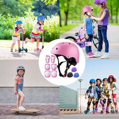 Kids Helmet Set with Knee Pads Elbow Pads Wrist Guards,Adjustable Helmet for …