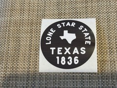 4 Texas Sticker Decal Round Lone Star State Black White 3 inch 1836 Shape Flag