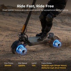 Ausom F1 Max Adult Electric Scooter,2*1400W Motor,100km Max Range,Uphill 72%