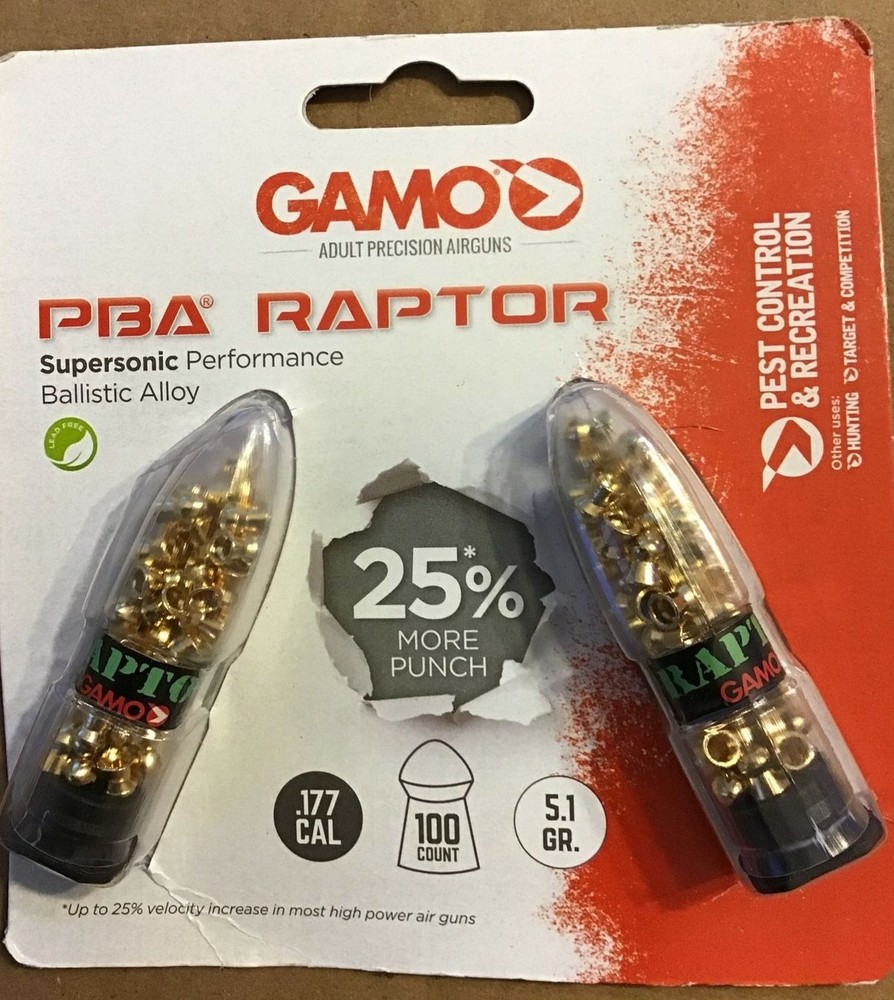 Gamo 632264454 PBA Raptor Pellets .177 Cal. 100 count