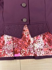 Ovation Elegance Dressage Show Coat Plum Burgundy Rhinestone Trim Size 8