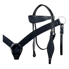 BH HILASON Western Horse Headstall Breast Collar Tack Set Genuine American