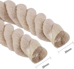 Faxco 10ft Natural Twisted Cotton Rope Strong Triple-Strand Rope for Sports