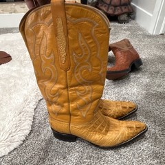Juarez Boot Company Tan Leather Western Cowboy Boots Men’s US Size 8.5