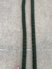 2.25” Large Diameter Cotton Rope Drab Green Soft But Strong About 80’ Slight Use